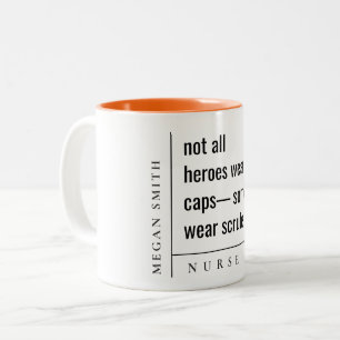 Modernes, minimales Geschenk für Krankenpfleger Zweifarbige Tasse