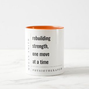 Modernes minimales Geschenk für Motivierend Physio Zweifarbige Tasse