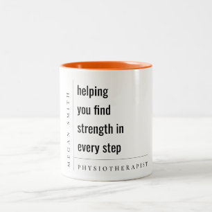 Modernes minimales Geschenk für Motivierend Physio Zweifarbige Tasse
