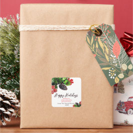 Modernes, minimales Grünes Foliage Quadratischer Aufkleber