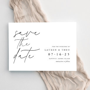Modernes, minimales Handschrift Save The Date