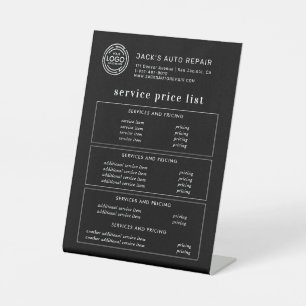 Modernes Minimales Logo Menü "Business Price" Sockelschild