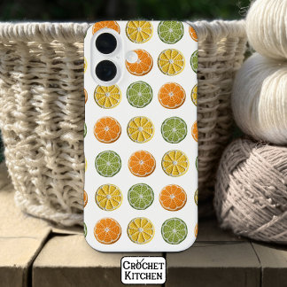 Modernes minimales Muster frischen Crochet Citrus iPhone 16 Hülle