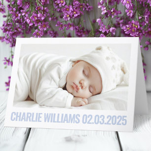 Modernes, minimales neues Baby-Foto Vielen Dank Ankündigung