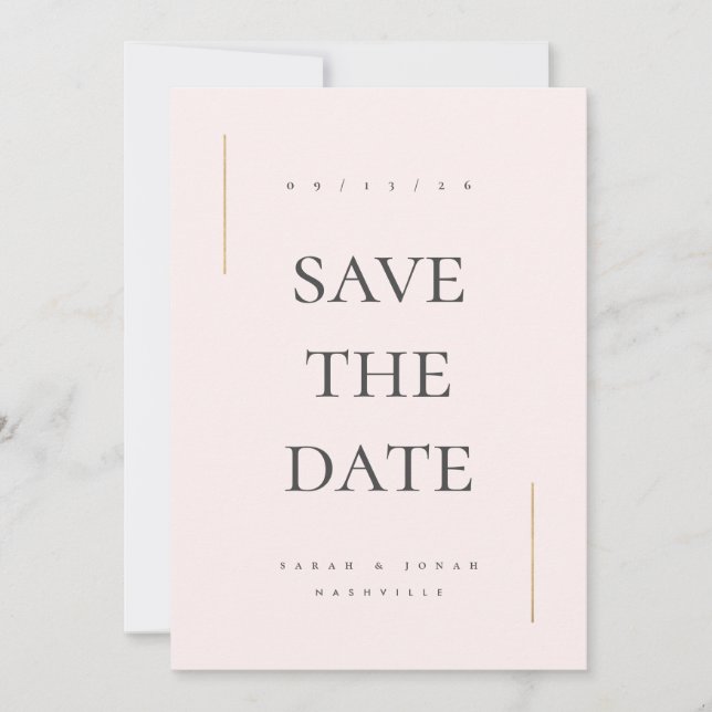 Modernes Minimales Non-Foto Save The Date (Vorderseite)