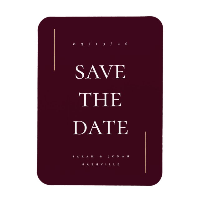 Modernes Minimales Non-Foto Save the Date Magnet (Vertikal)