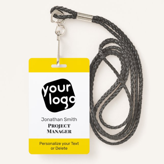 Modernes minimales Personalisiertes Konferenz-ID-A Ausweis (Vorderseite mit Schlüsselband)