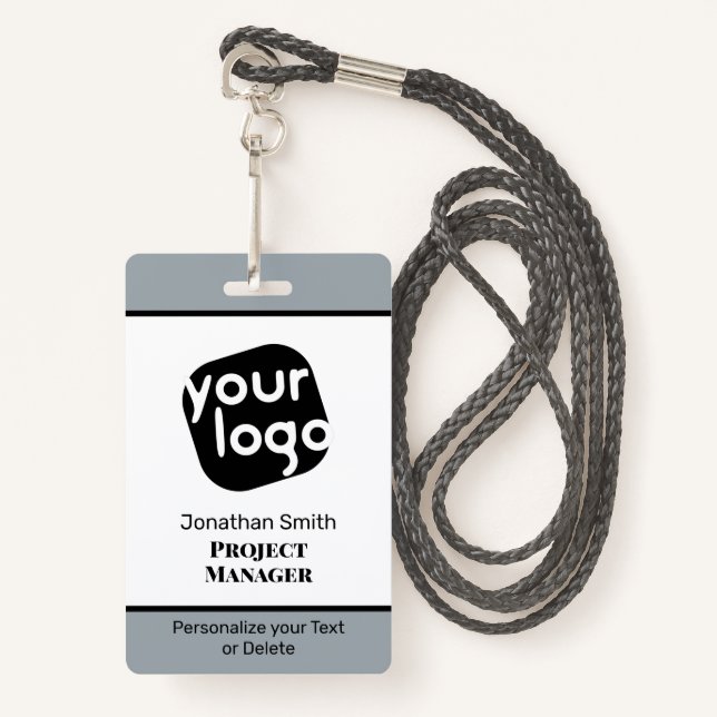 Modernes minimales Personalisiertes Konferenz-ID-A Ausweis (Vorderseite mit Schlüsselband)