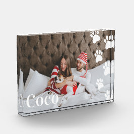 Modernes minimales Pet Pet Print Muster Tier Fotoblock