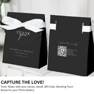 Modernes, minimales QR-Foto für Hochzeiten Geschenkschachtel
