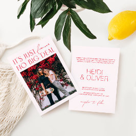 Modernes, minimales Rosa-Foto Einladung