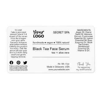 Modernes, minimales Schwarz-Weiß-Face-Serum-Produk