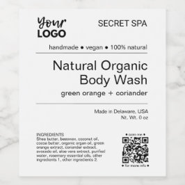 Modernes, minimales Schwarz-Weiß-QR-Etikett für Kö Weinetikett