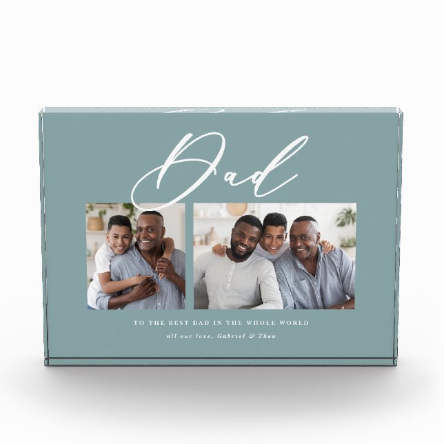 Modernes, minimales Script-Geschenk mit mehreren F Fotoblock (Vorderseite)