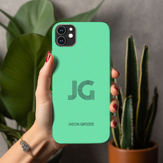 Modernes, minimales, trendy Mint Green einfaches M iPhone 13 Pro Max Hülle