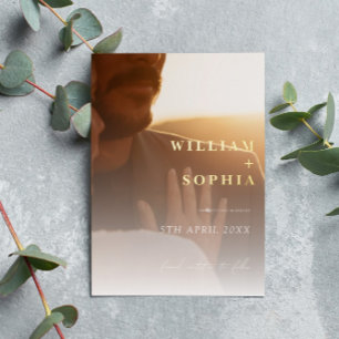 Modernes Minimales Typografie-Foto Save the Date Folieneinladung