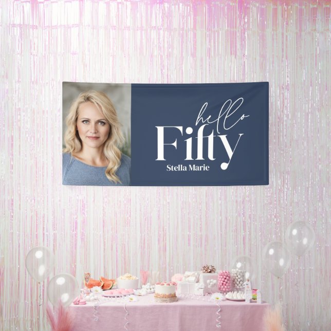 Modernes minimales typografisches Foto 50. Geburts Banner (Party)