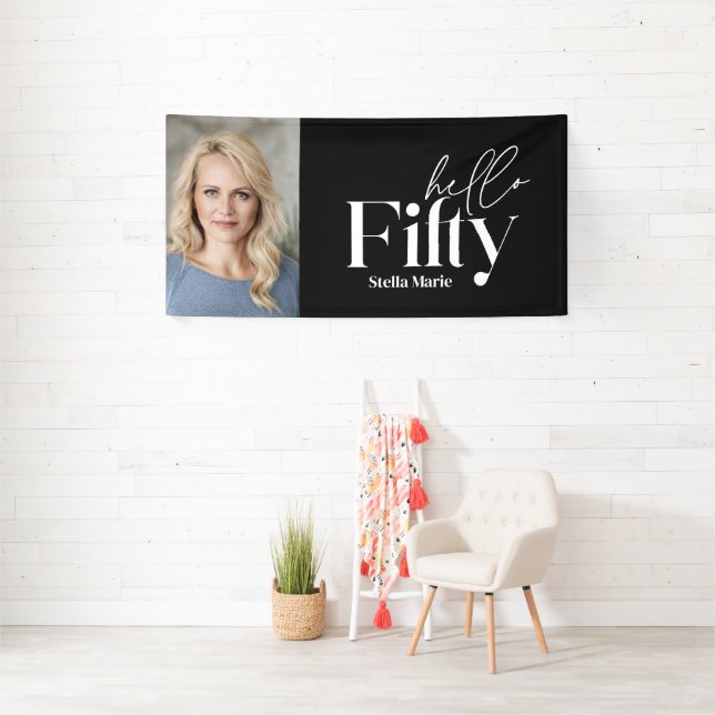 Modernes minimales typografisches Foto 50. Geburts Banner (Insitu)