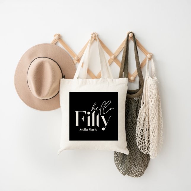 Modernes minimales typografisches Foto 50. Geburts Tragetasche (Von Creator hochgeladen)