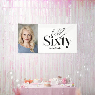 Modernes minimales typografisches Foto 60. Geburts Banner