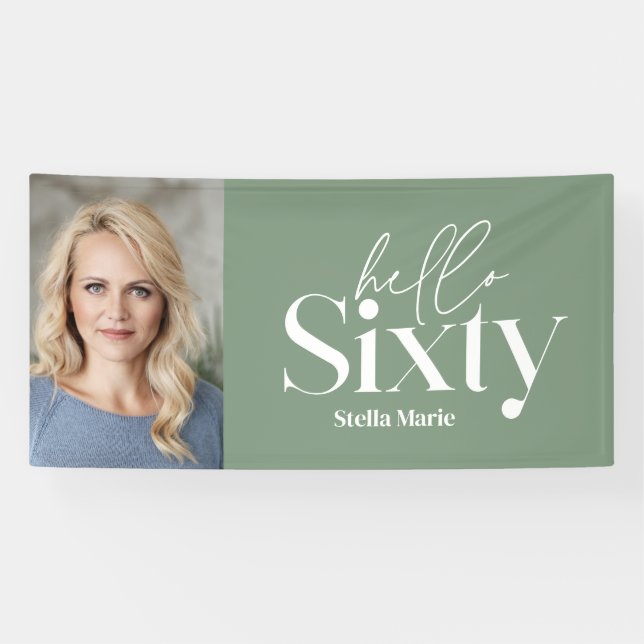 Modernes minimales typografisches Foto 60. Geburts Banner (Horizontal)