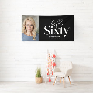 Modernes minimales typografisches Foto 60. Geburts Banner