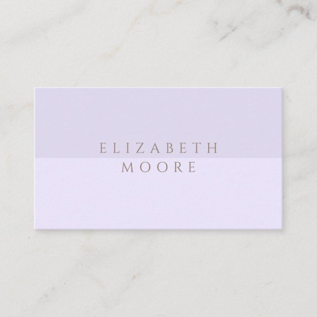 Modernes, minimales und elegantes Lila Duoton Visitenkarte (Vorderseite)