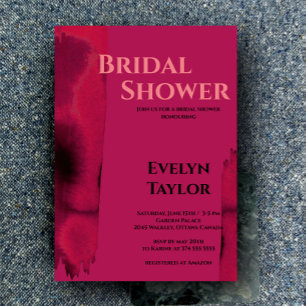 Modernes, minimales Viva Magenta Brautparty Einladung