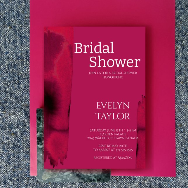 Modernes, minimales Viva Magenta Brautparty Einladung (Von Creator hochgeladen)
