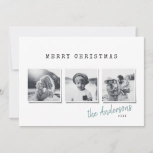 Modernes, minimales Weihnachts-Multi-Foto Feiertagskarte