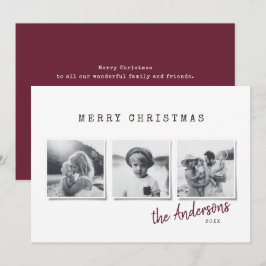 Modernes, minimales Weihnachts-Multi-Foto Feiertagskarte