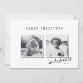 Modernes, minimales Weihnachts-Multi-Foto Feiertagskarte