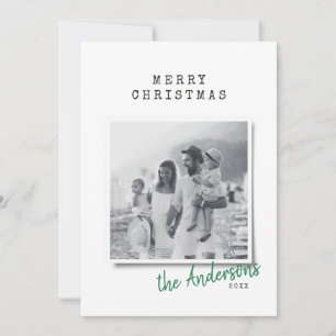 Modernes, minimales Weihnachts-Vintag-Indie-Foto Feiertagskarte