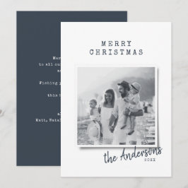 Modernes, minimales Weihnachts-Vintag-Indie-Foto Feiertagskarte