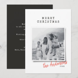 Modernes, minimales Weihnachts-Vintag-Indie-Foto Feiertagskarte