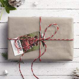 Modernes Minimales Weihnachtsfamilien-Foto Geschenkanhänger