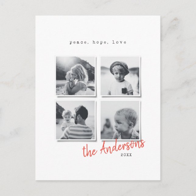 Modernes, minimales Weihnachtsgebäck-Foto Feiertagspostkarte (Vorderseite)