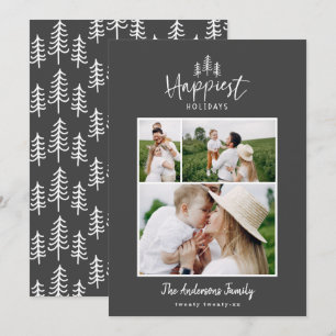 Modernes, minimales Weihnachtsrustikal-Foto Feiertagskarte