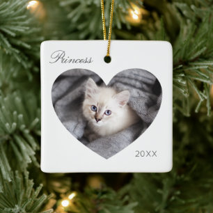 Modernes Minimales White Heart Frame Foto Keramikornament