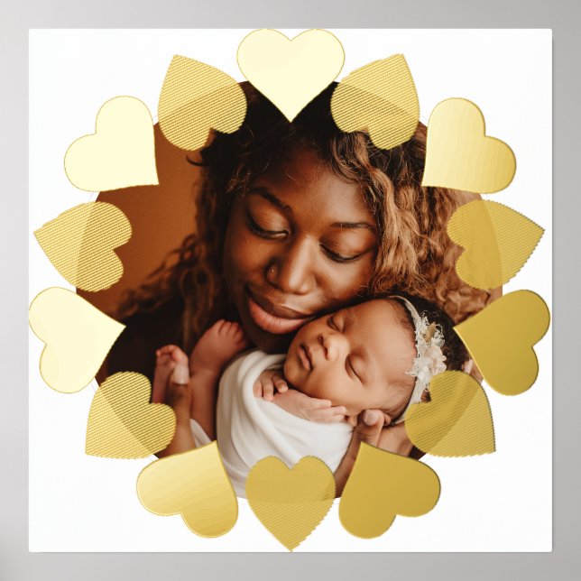 Modernes Minimalherz-Foto nach Maß Foliendrucke (Vorderseite)