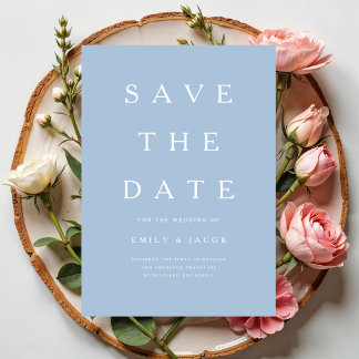 Modernes Minimalist Blau Save The Date