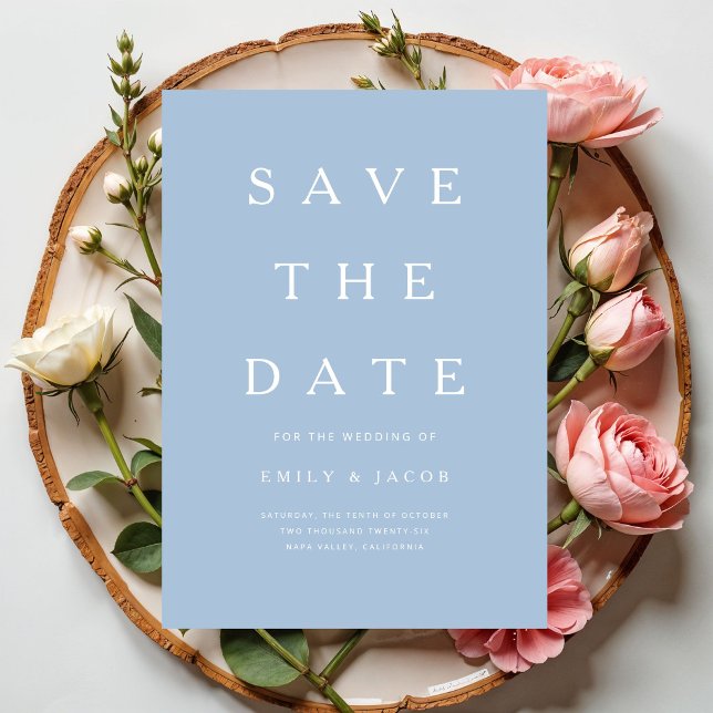 Modernes Minimalist Blau Save The Date (Modern Minimalist Blue Save The Date)