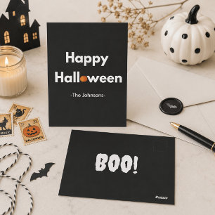 Modernes minimalist Halloween – Personalisiert Postkarte