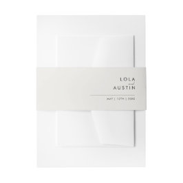 Modernes Minimalistisch | Beige Einladung Bauchban Einladungsbanderole