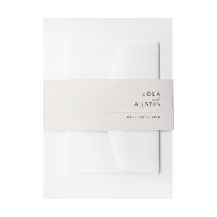 Modernes Minimalistisch Beige Einladung Bauchban Einladungsbanderole