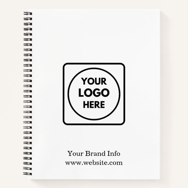 Modernes Minimalistisch | Benutzerdefiniertes Corp Notizbuch (Vorderseite)