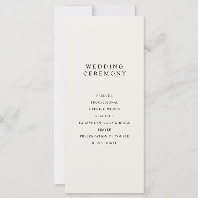 Modernes Minimalistisch Black and Ecru Hochzeitspr (Vorderseite)