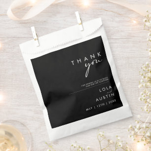 Modernes Minimalistisch Black Danke, dass Sie di Geschenktütchen