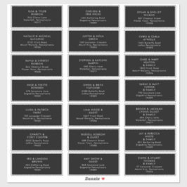 Modernes Minimalistisch | Black Guest Address Labe Aufkleber