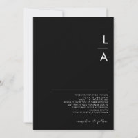 Modernes Minimalistisch | Black Monogram Wedding